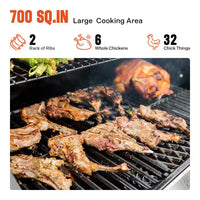 4-Burner Propane Gas Grill in Stainless with Clear View Lid, LED Controls, Side and Sear Burners