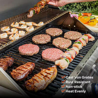 4-Burner Propane Gas Grill in Stainless with Clear View Lid, LED Controls, Side and Sear Burners